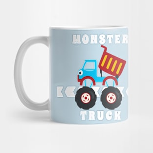 Vector illustration of monster truck with cartoon style. Mug